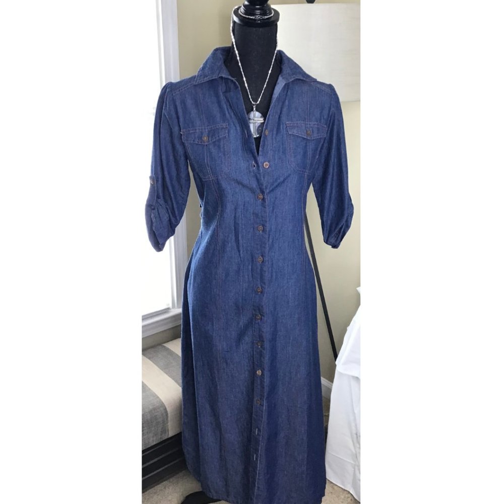 J. GLEE BUTTON DOWN DENIM DRESS SIZE SMALL (JUNIOR)